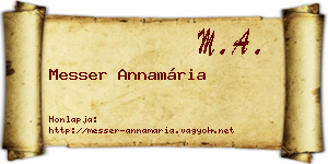 Messer Annamária névjegykártya